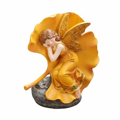 Geflügelte Fee Ornament handbemalt Fee Statue handwerklicher Look für Terrasse