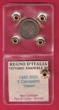 5 Centesimi 1940 Impero FDC Regno Italia Vittorio Emanuele III ( 1901 - 1943 )