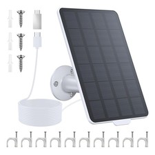 3W Solar Panel for Battery-Powered Security Cameras,USB-C Micro USB White