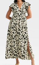 NEW A New Day Flutter Short Sleeve Maxi A-Line Dress Size Large