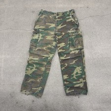 US Army Jungle Pants ERDL 70s Vtg Zip Fly Vietnam Faded Small Regular Ripstop