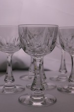 VAL SAINT LAMBERT Cristal DERBY 5 Cordial Licor Cóctel Vidrio Corte Ovalos