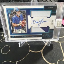 2019 Panini One Daniel Jones Rookie Dual Patch Auto /99 Blue Foil RPA On Card Au