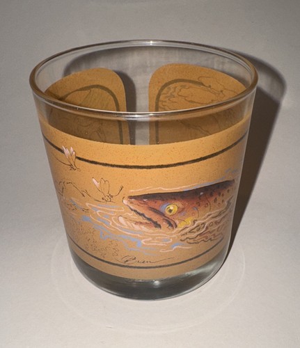 Avon Wildlife Glasses Tom O'Brien Fish Replacement Vintage Brown - Picture 3 of 9