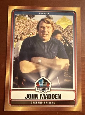 2006 Topps Hall Of Fame Football, #HOFT-JM John Madden, Oakland Raiders, NM