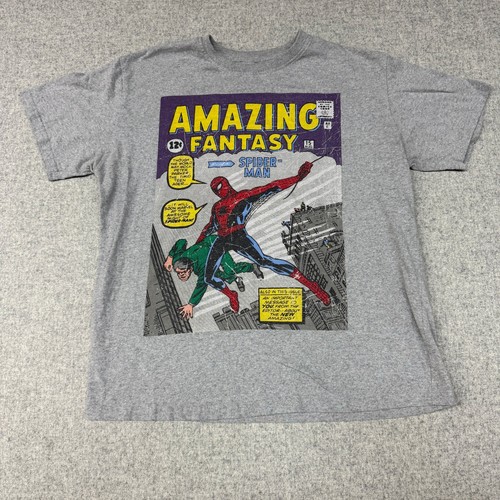 Marvel | Spider-Man Amazing Fantasy #15 Graphic T-Shirt | Large | Gray | Comic