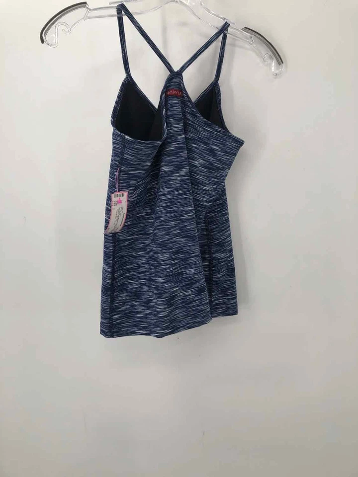 二手硬尾海军蓝 X 码条纹赛车运动背心 — 第 2/3 张图片