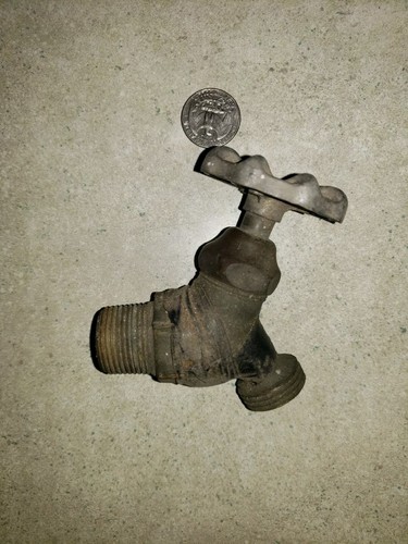 Vtg Flaws Metal Water Spigot Spicket W/ Handle,Steampunk?Salvaged Farm Barn Find