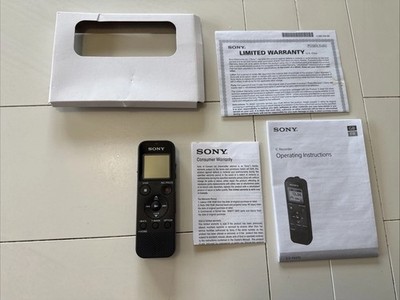 Sony ICD-PX370 Portable Digital Voice Recorder Black Micro SD USB, TESTED WORKS