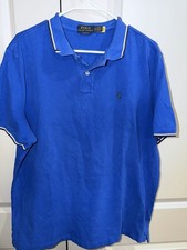 Polo Ralph Lauren Shirt Mens XL Blue Short Sleeve Classic Fit Casual Cotton