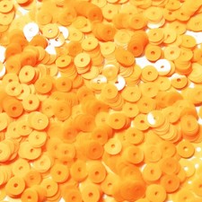 6mm Flat Sequins Orange Fluorescent Transparent Glossy Matte Duo Made in USA