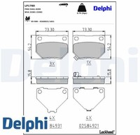 Delphi LP1780 Bremsbelagsatz FüR Scheibenbremse Bremsbelagsatz FüR Subaru