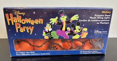 Disney Halloween Party Mickey Pumpkin Head Plastic String Lights Store Exclusive - Photo 1/4