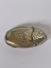 Antique Victorian NOVELTY Silver Plated Brass FISH CARP Vesta Case Match Safe