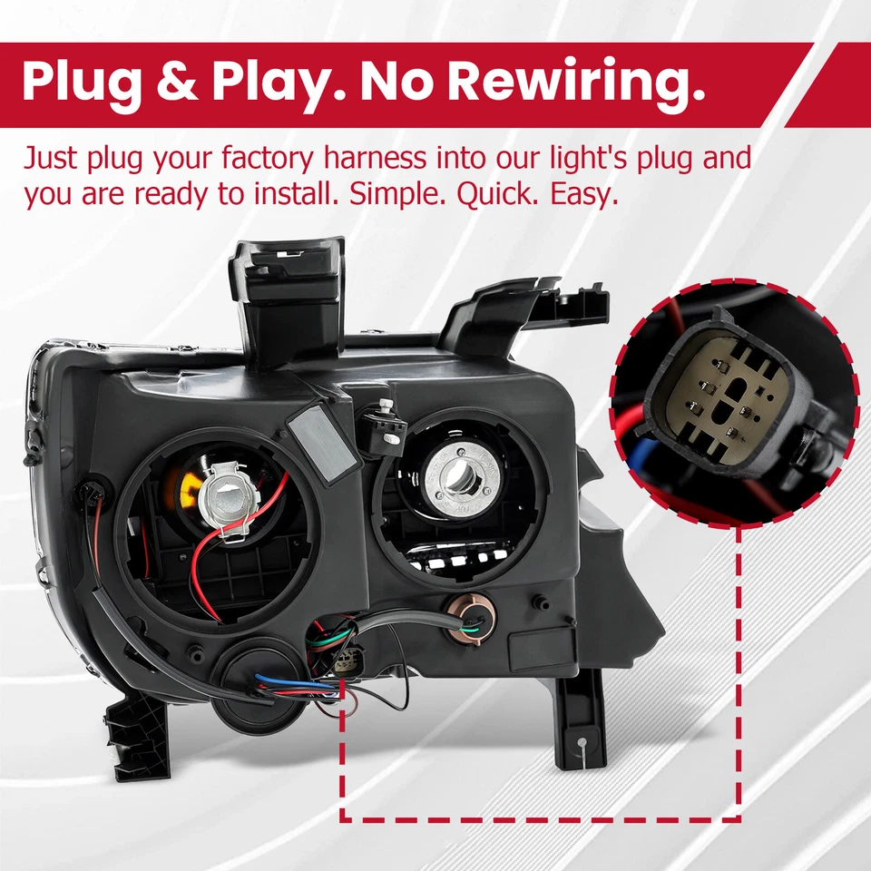 For 2015-2022 Chevy Colorado LED DRL Dual Projector Headlights Headlamps Black - Imagem 3 de 4