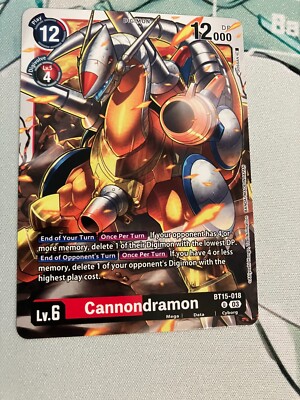 Cannondramon BT15-018 U Digimon CCG | Exceed Apocalypse Near Mint