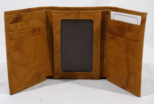 North Dakota UND Embossed Brown Leather Trifold Wallet - Picture 4 of 5