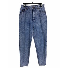 VTG Lee Womens Jeans Size 14 Medium Tapered Leg Acid Wash 100 Cotton 30x30