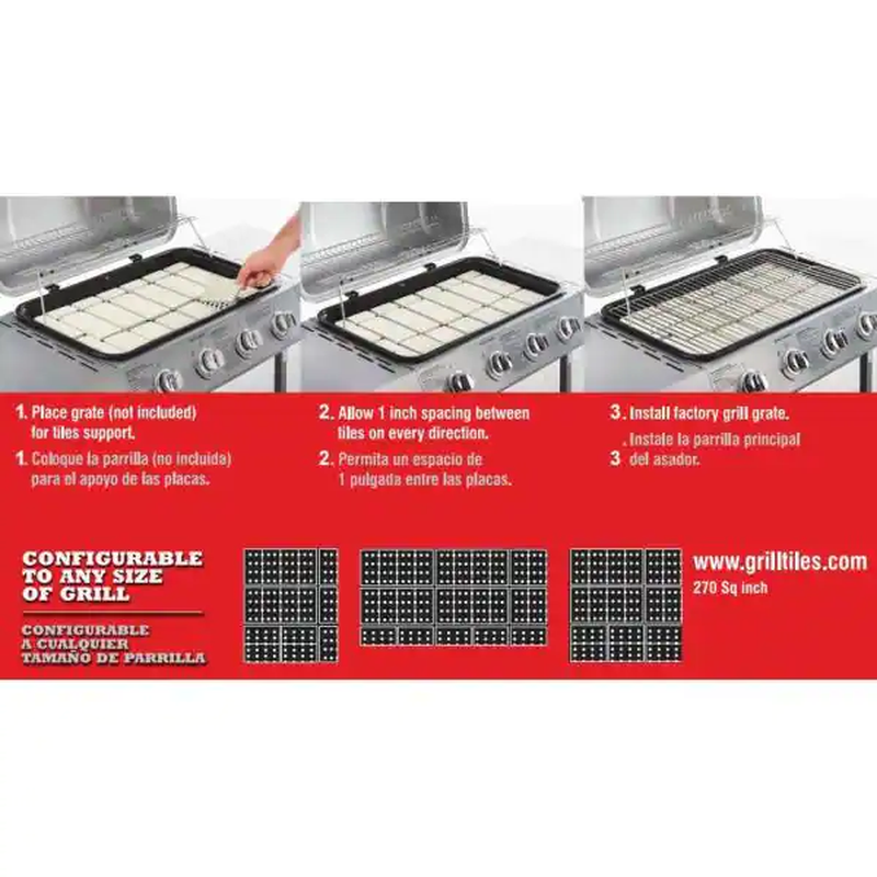 Ceramic BBQ Grill Tiles Heat Distribution Outdoor Grilling Accessory 6