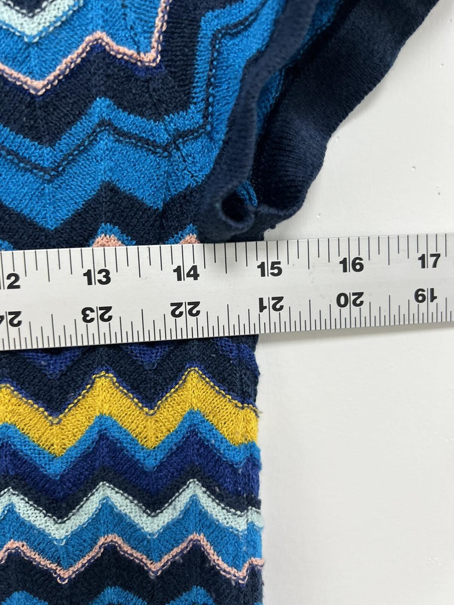Missoni Women for Target Chevron Short Sleeve Knit Dress Blue