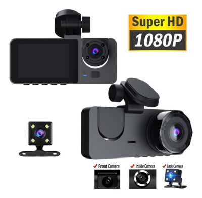 2-inch Ips Screen Hd Wide-angle Three Lens Driving Recorder