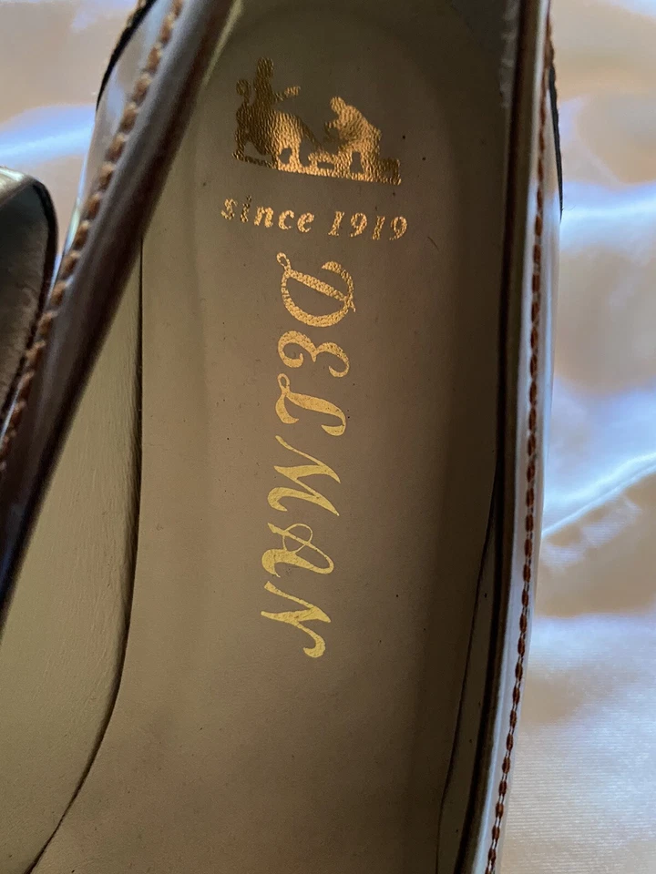 Delman Copper Patent Leather Chunky Heel Pumps 9 M - Image 3 of 4