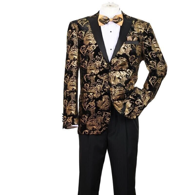 gold colour dress for man Reginald Bespoke Gold Double Breasted Fashion Men Suits for Prom main image 1