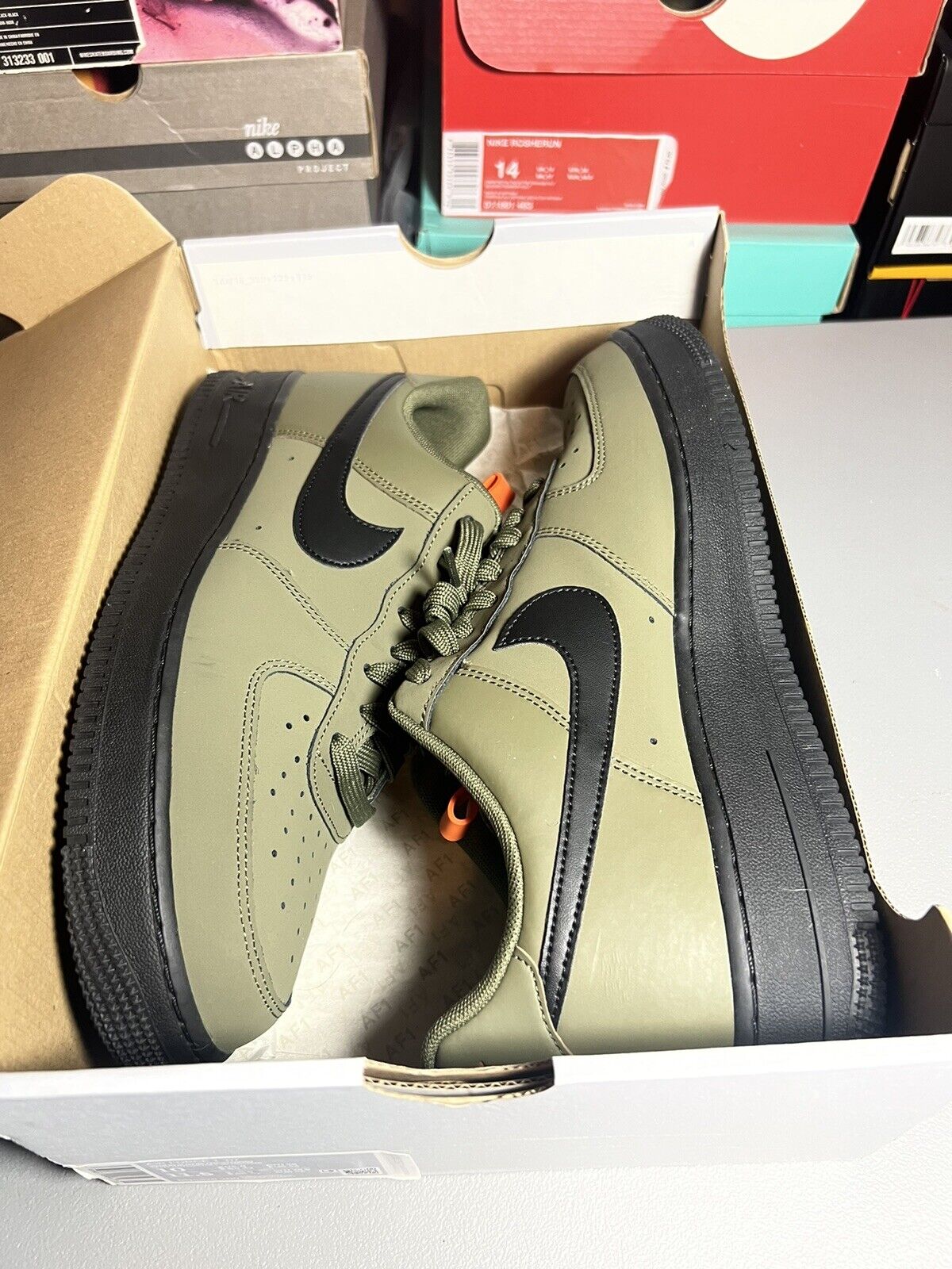 Nike Air Force 1 Low 'Medium Olive Black-Starfish' BQ4326-200