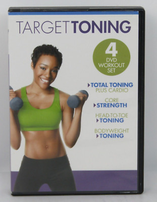 Gaiam Target Toning 4 DVD Workout Set Total Toning Plus Cardio Cor