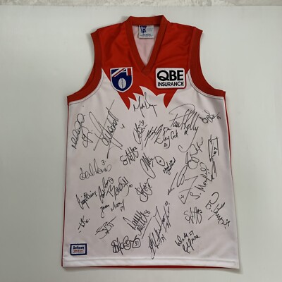 Vintage Sydney Swans Team Players Signed Jersey Tony Lockett ,Paul