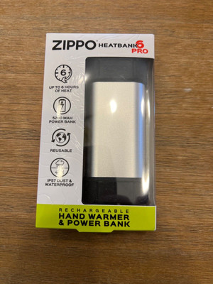 Branded Zippo Heatbank 6 Pro Rechargeable Hand Warmer & 5200 MAH Power Bank