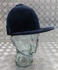Patey Cap Navy Velvet Covered Hand Made - Navy Hunt Cap Riders Show Cap 59cm