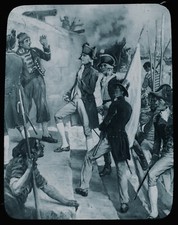 NELSON LANDING AT COPENHAGEN Magic Lantern Slide C1890 ROYAL NAVY COMMANDER