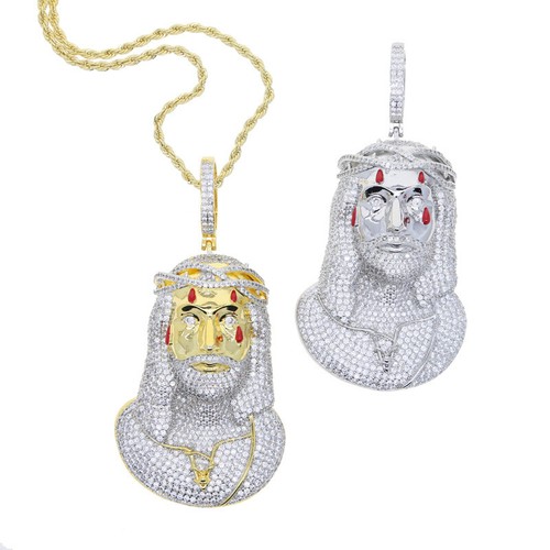 Hip Hop Large Jesus Pendant Necklace 5A Zircon 18k Real Gold Plated Jewelry - Picture 14 of 21
