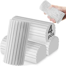 4PCS Damp Sponge Duster Grey - Reusable Cleaning Sponges for Baseboards & Blinds