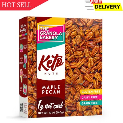 TGB Maple Pecans | 1g Net Carb Keto Snack | Gluten Free Low Carb Candy Nuts,....
