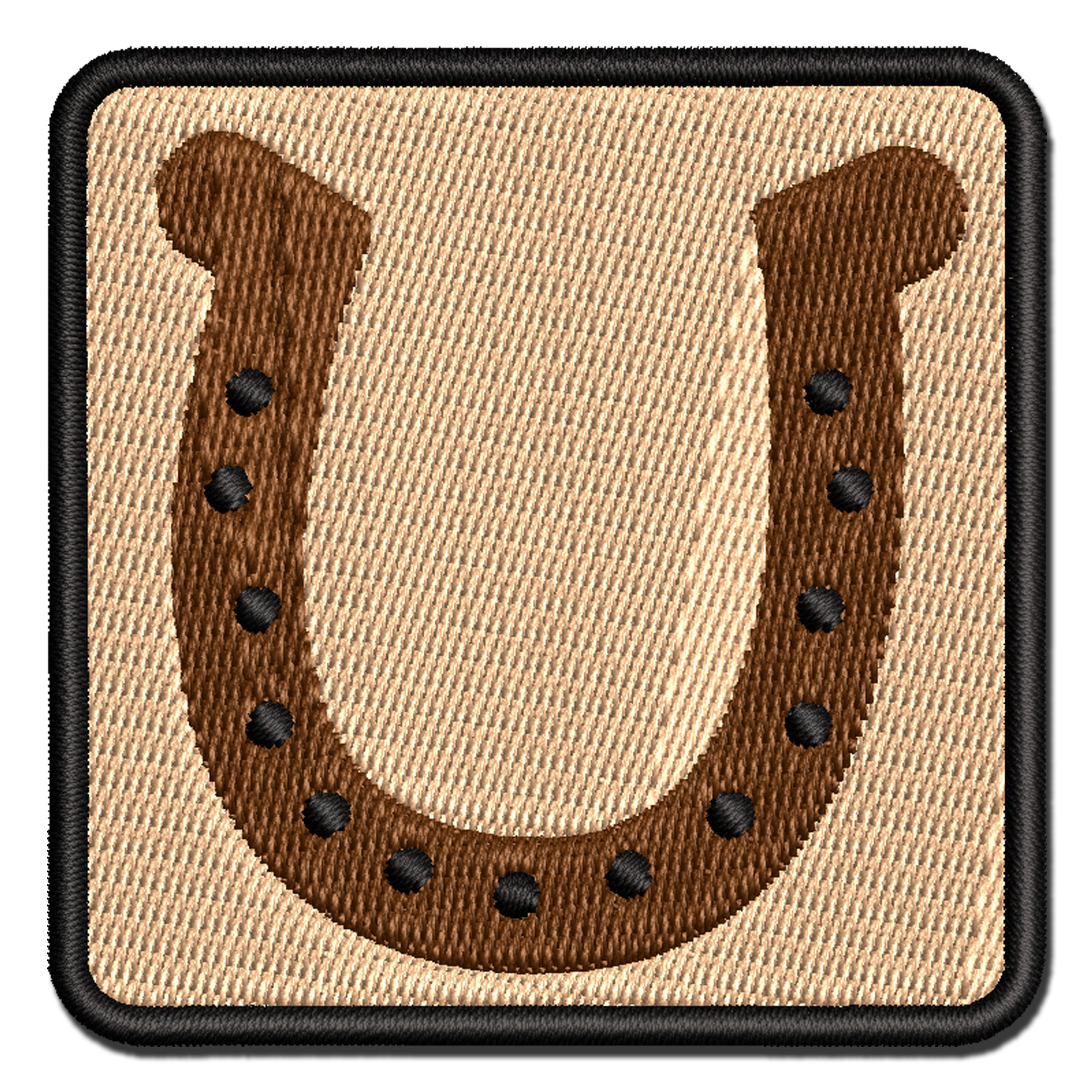 Colorful Lucky Horseshoe Iron-On Patch for Personalized Embroidery Designs