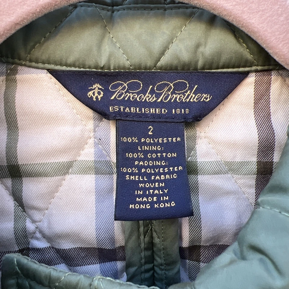 Abrigo Chaqueta Brooks Brothers Talla 2 Diamante Acolchado Forrado a Cuadros Nova BC Foto 4 de 4
