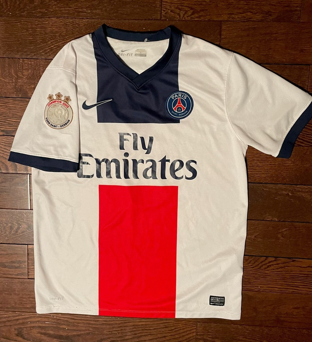 Nike White Dri-Fit Arsenal Fly Emirates Champion 2013 Soccer