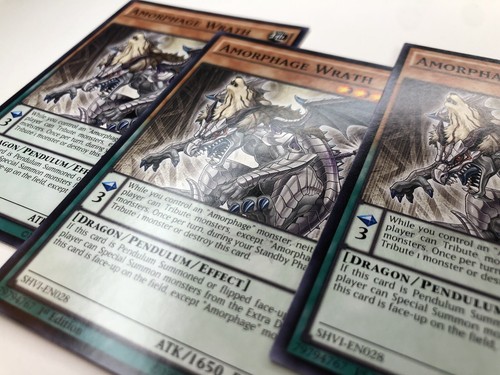 Yugioh 3X Amorphage Wrath SHVI-EN028 Common 1st Edition Near Mint Playset - Picture 2 of 3