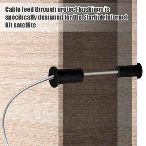 2pcs Wall Hole Cable Routing Kit for Starlink, Silicone Cable Feed Black - 第 6/8 張圖片