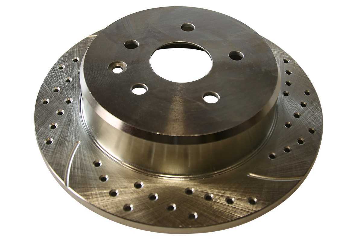 Rear Drilled Slotted Brake Rotors Silver Pair 2 for Lexus SC430 GS300