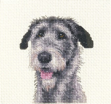 IRISH WOLFHOUND dog, puppy - Full counted cross stitch kit *Fido Stitch Studio