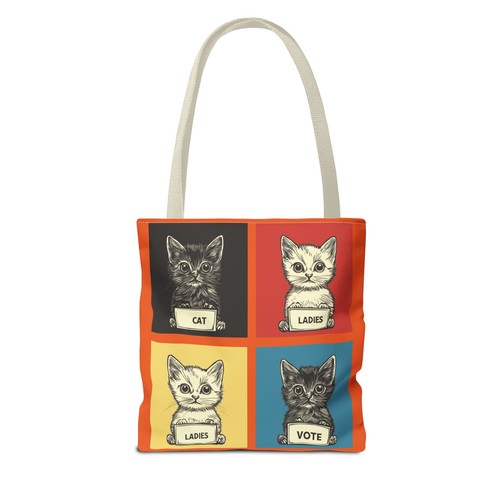 Cat Ladies Vote Tote Bag Carry-On Election Theme Harris Walz Trump Vance - Picture 26 of 61