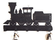 KEY RACK SMALL TRAIN METAL KEY FOB POWDER COATED USA MADE (KR25)