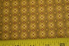 By 1/2 Yd, Green, Brown & Gold Quilt Cotton, Andover/Elizabethtown/Morton, B165