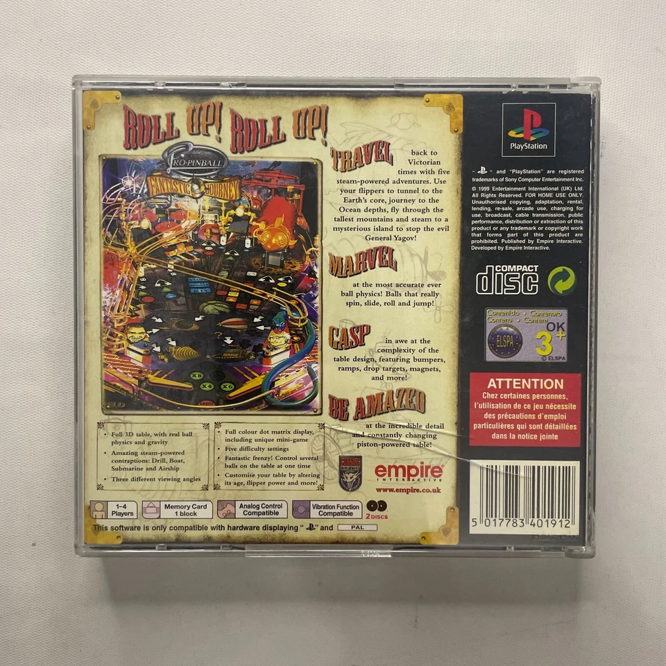Pro Pinball Fantastic Journey Sony Playstation 1 PS1 PSX PAL Game w Manual - Image 3 of 3