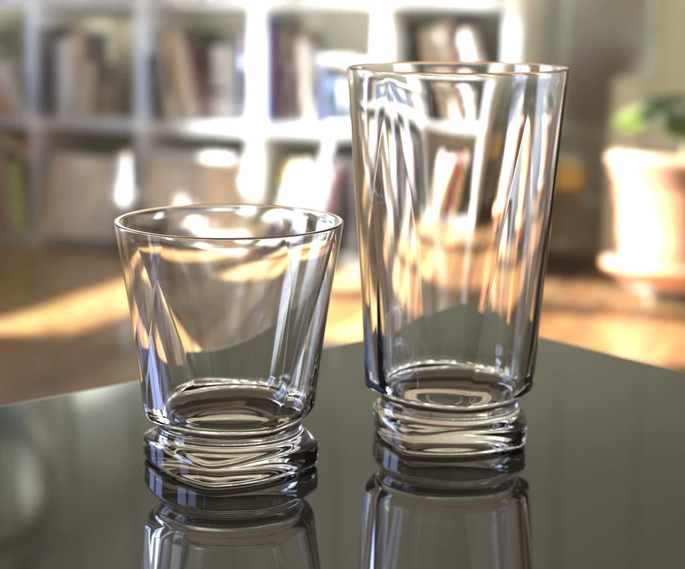 QG 14 Ounce Acrylic Plastic Rocks Glass Heavy Twist Base Tumbler Set of 4 Clear - Image 4 of 4