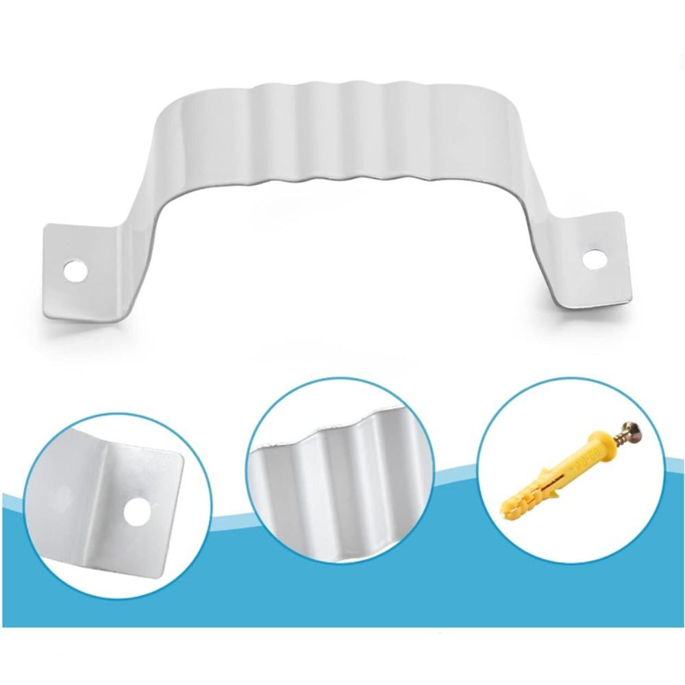 4 Pcs White Downspout Aluminum Strap Rain Gutter Adapter Gutter