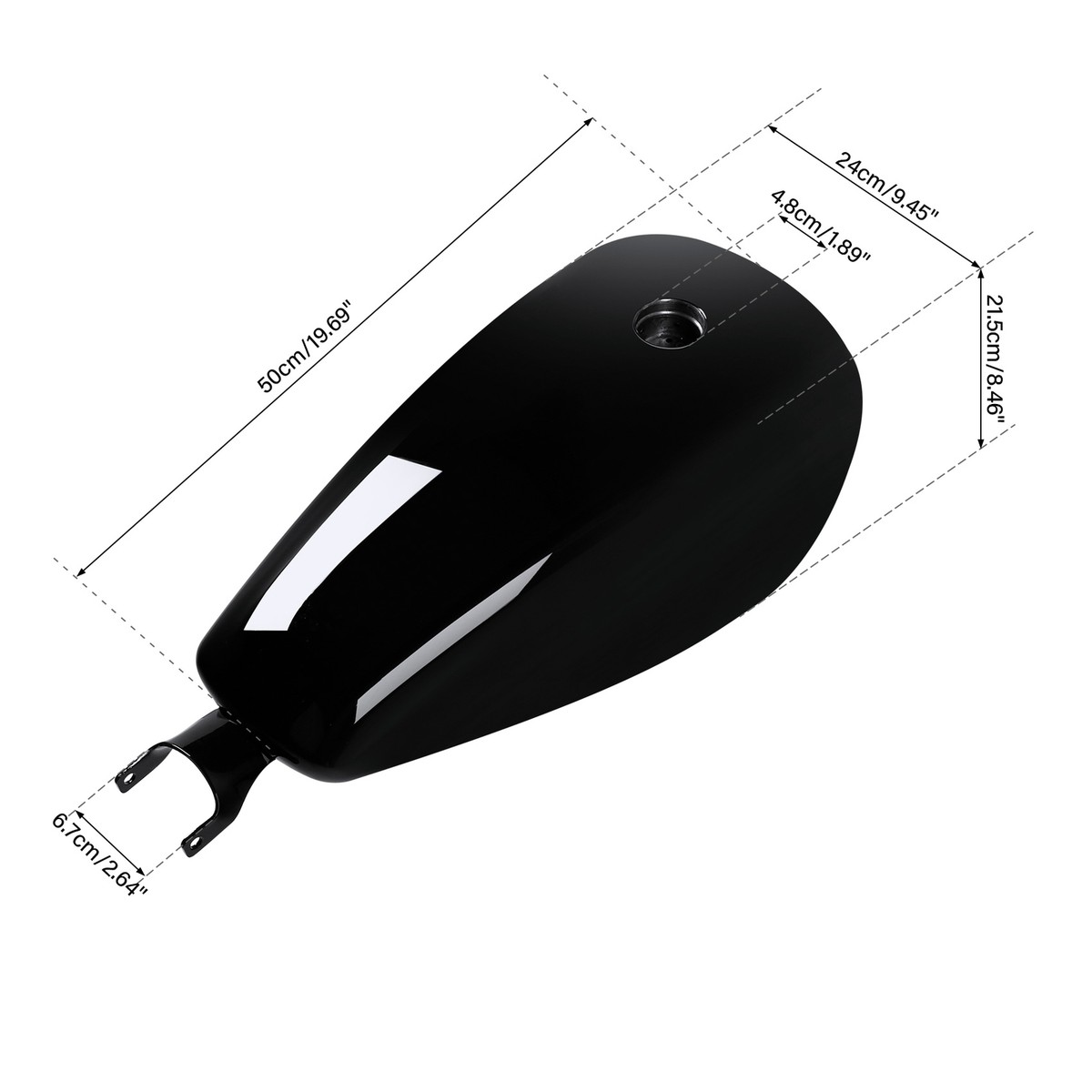 Vivid Black 2.6 Gallon Gas Fuel Tank Fit For Harley Sportster